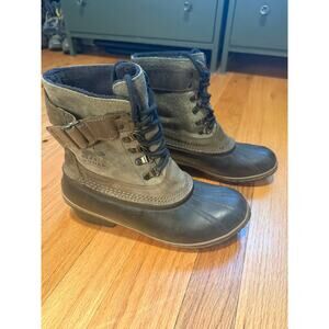 Sorel Winter Fancy Lace II Waterproof Leather Duck Boots Women's Sz 8